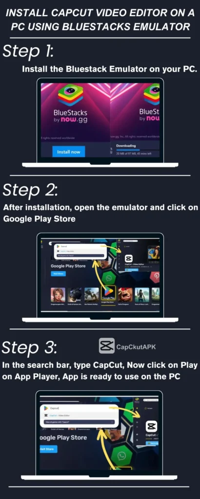Install CapCut Video Editor on a PC using emulator 1